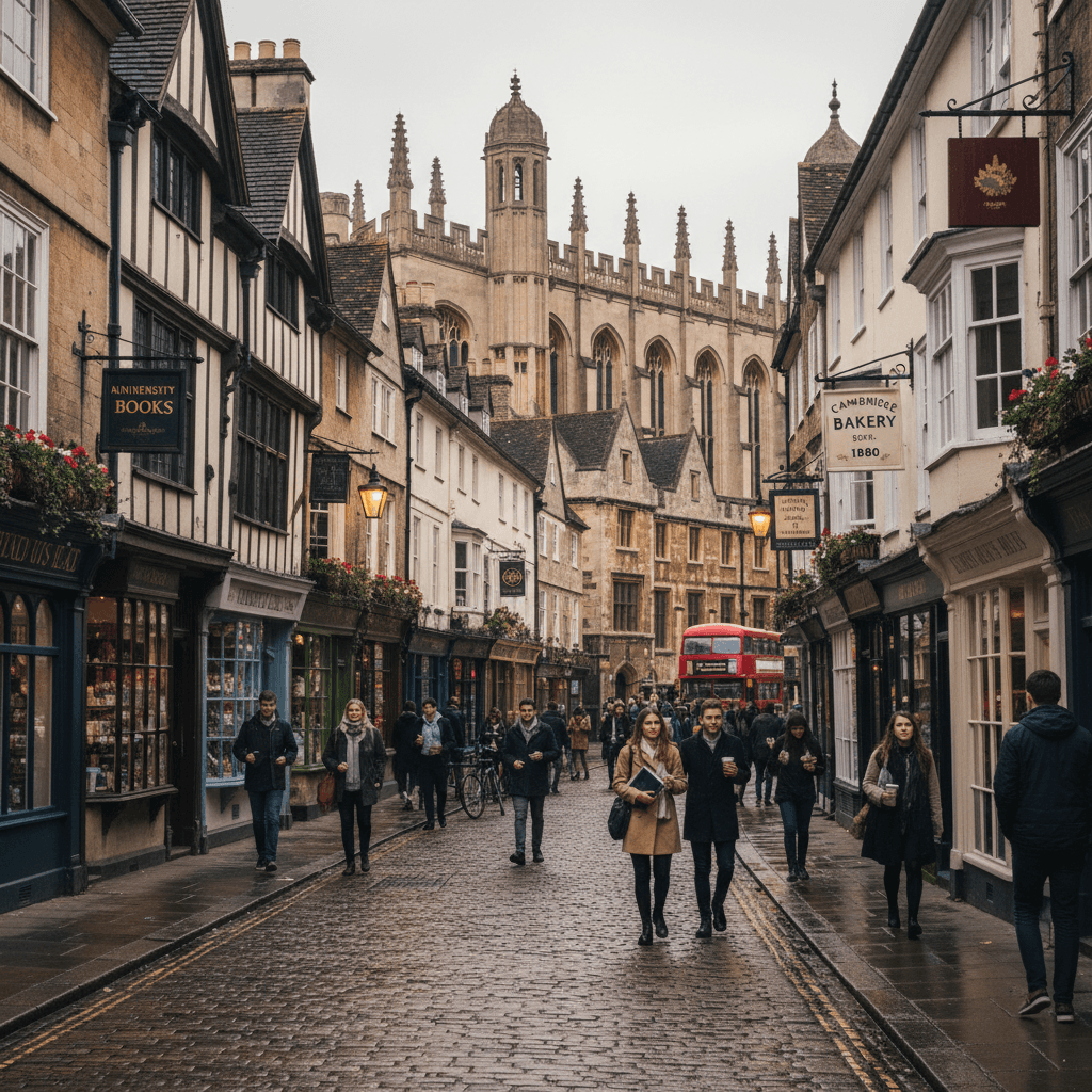 Cambridge town center and historic streets